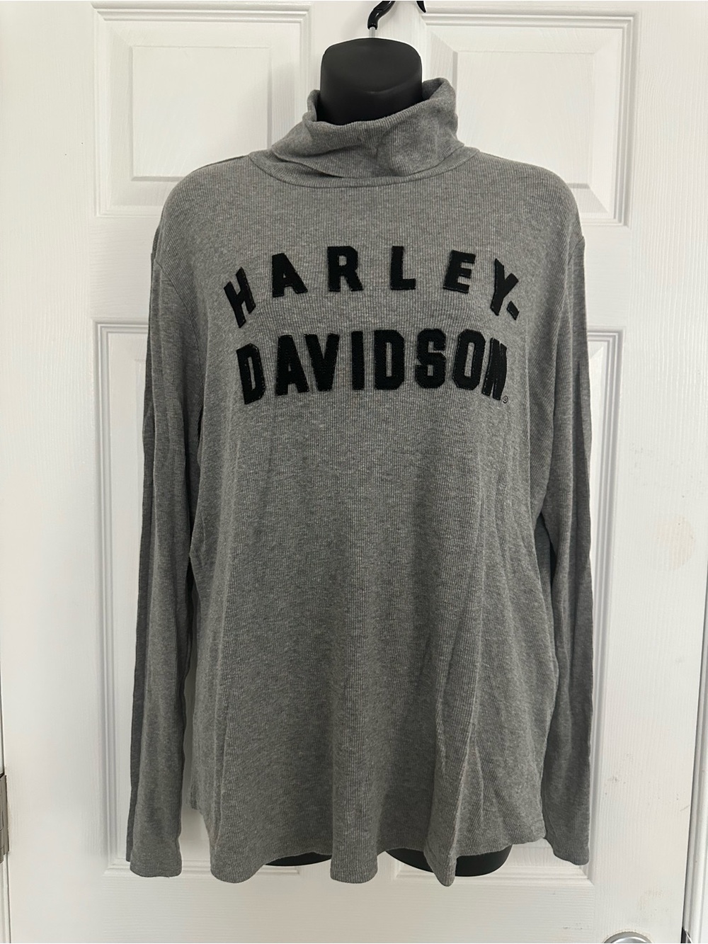 Harley-Davidson Women’s Gray Turtleneck Pullover with Black Logo